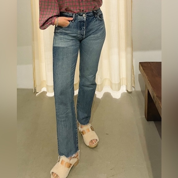 Moussy Vintage Gallagher Straight Button Fly Jeans in Blue size 27 - Picture 5 of 14